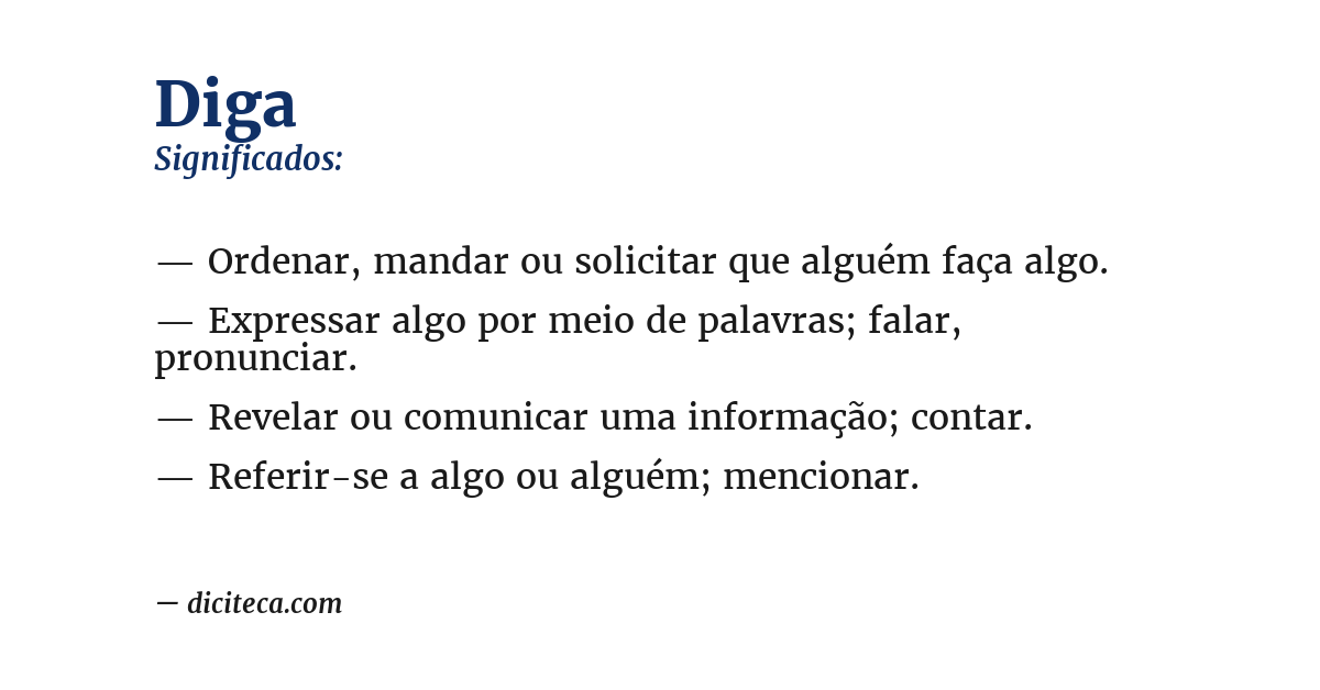 Significado de diga