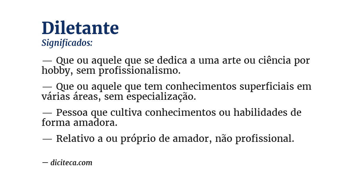 Significado de diletante