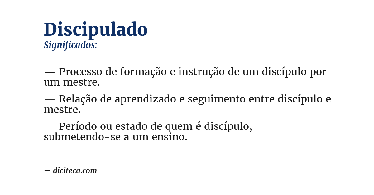 Significado de discipulado
