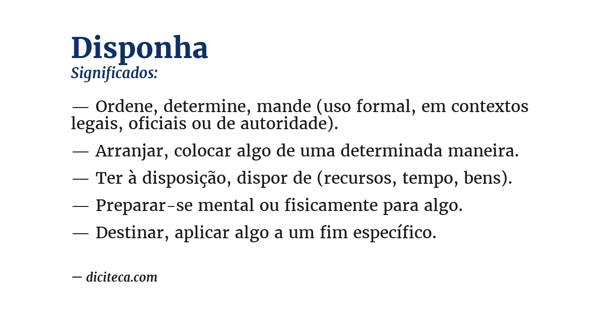 Significado de disponha