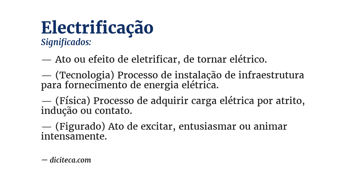 Significado de electrificação
