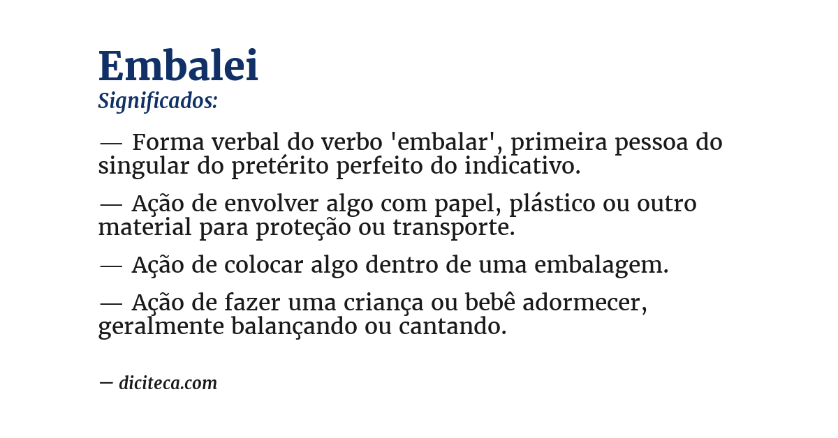 Significado de embalei