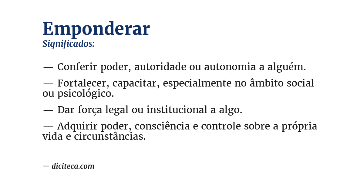 Significado de emponderar