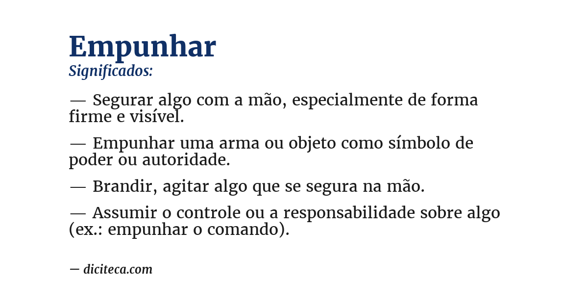 Significado de empunhar