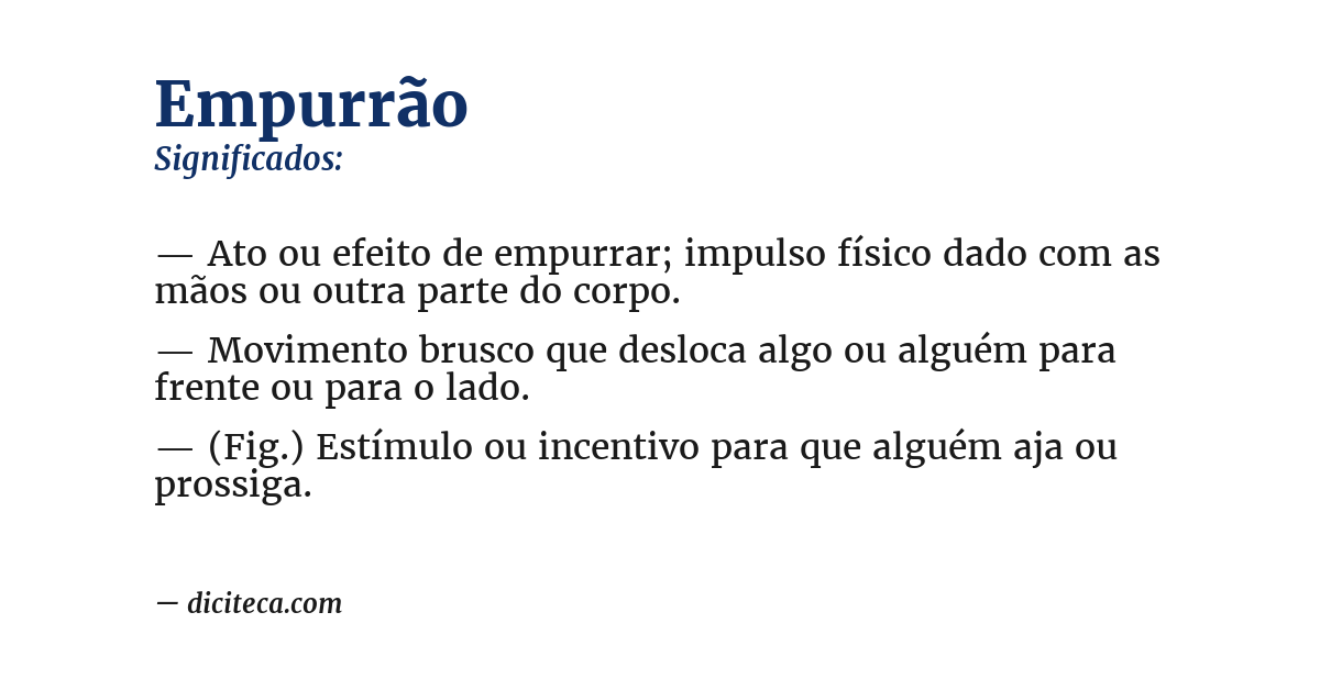 Significado de empurrão