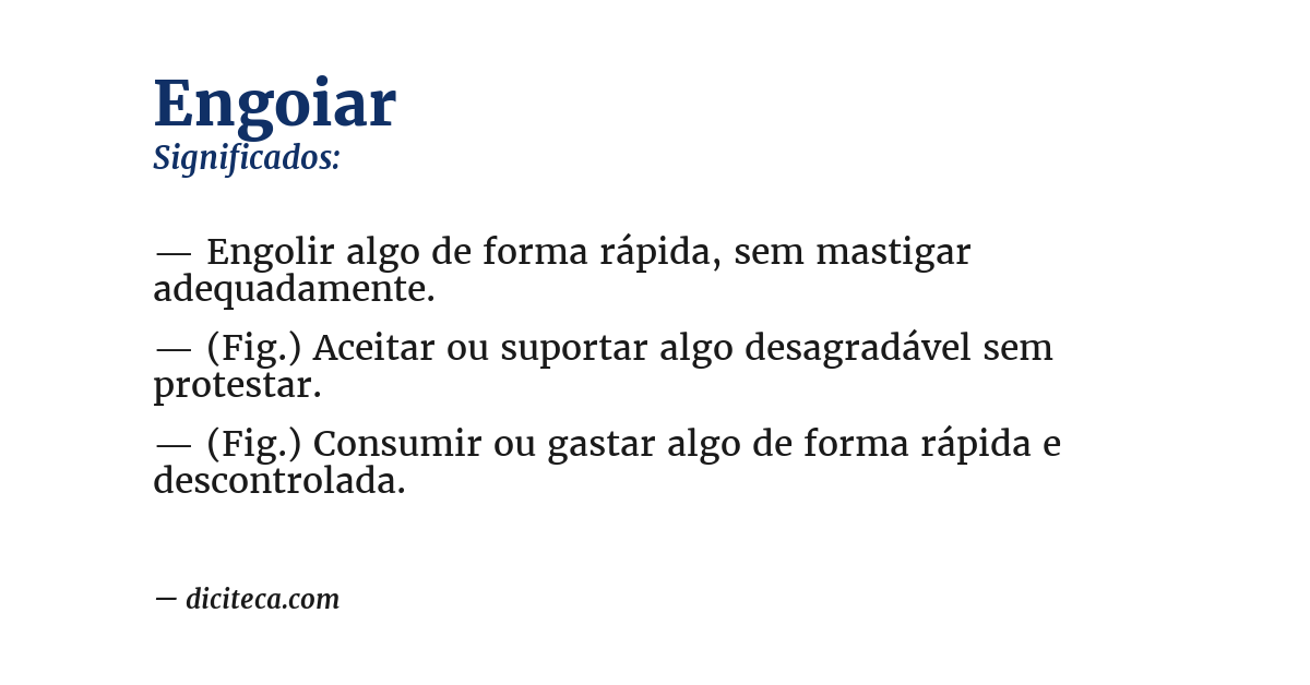 Significado de engoiar
