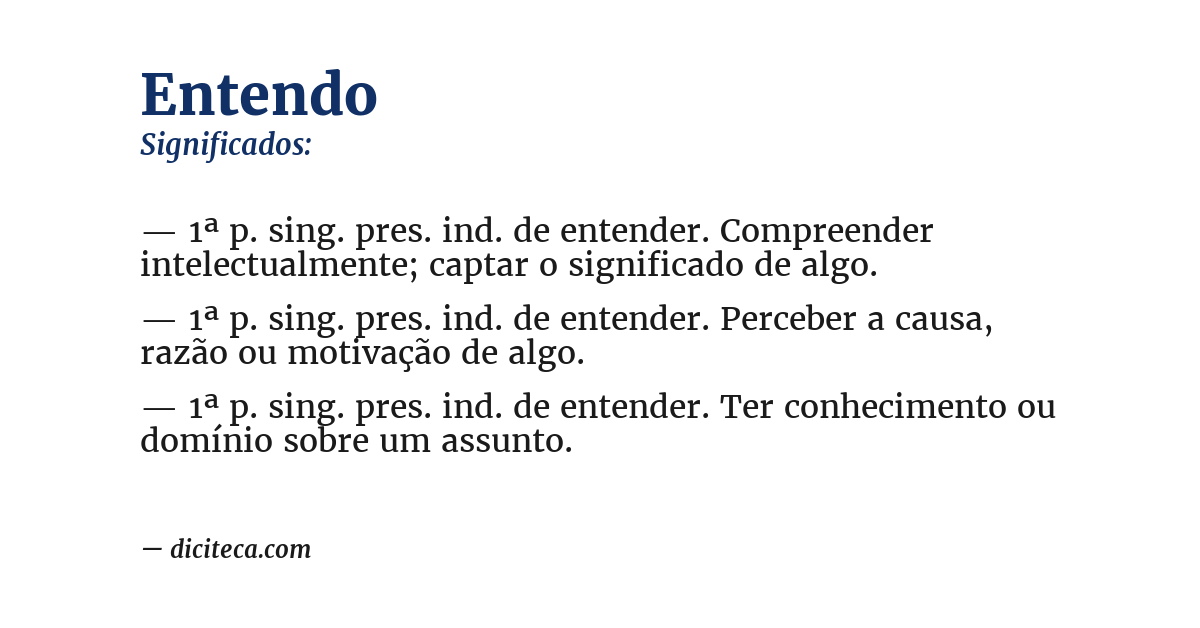 Significado de entendo