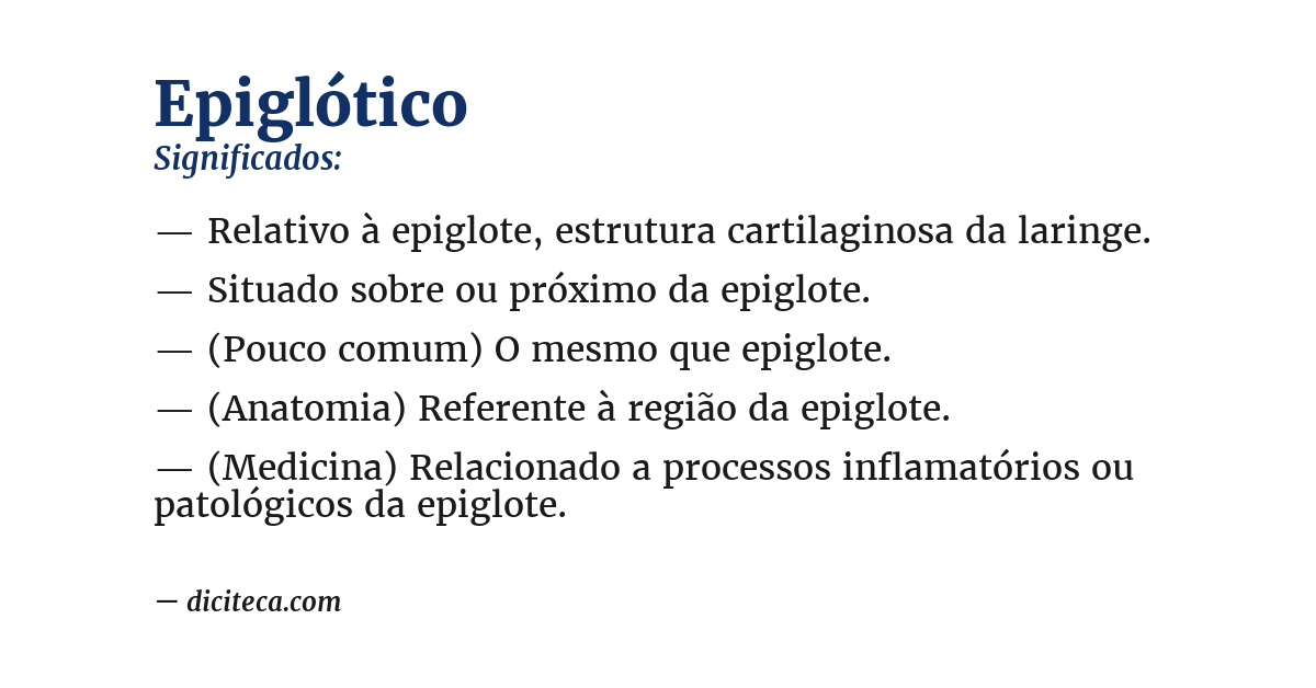 Significado de epiglótico