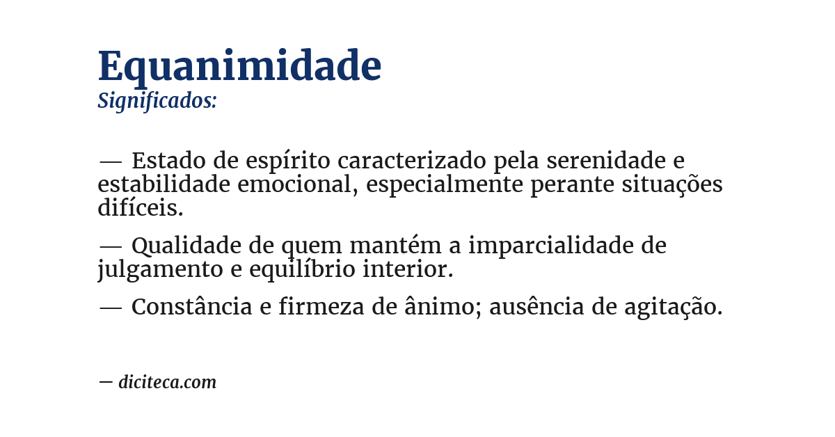 Significado de equanimidade