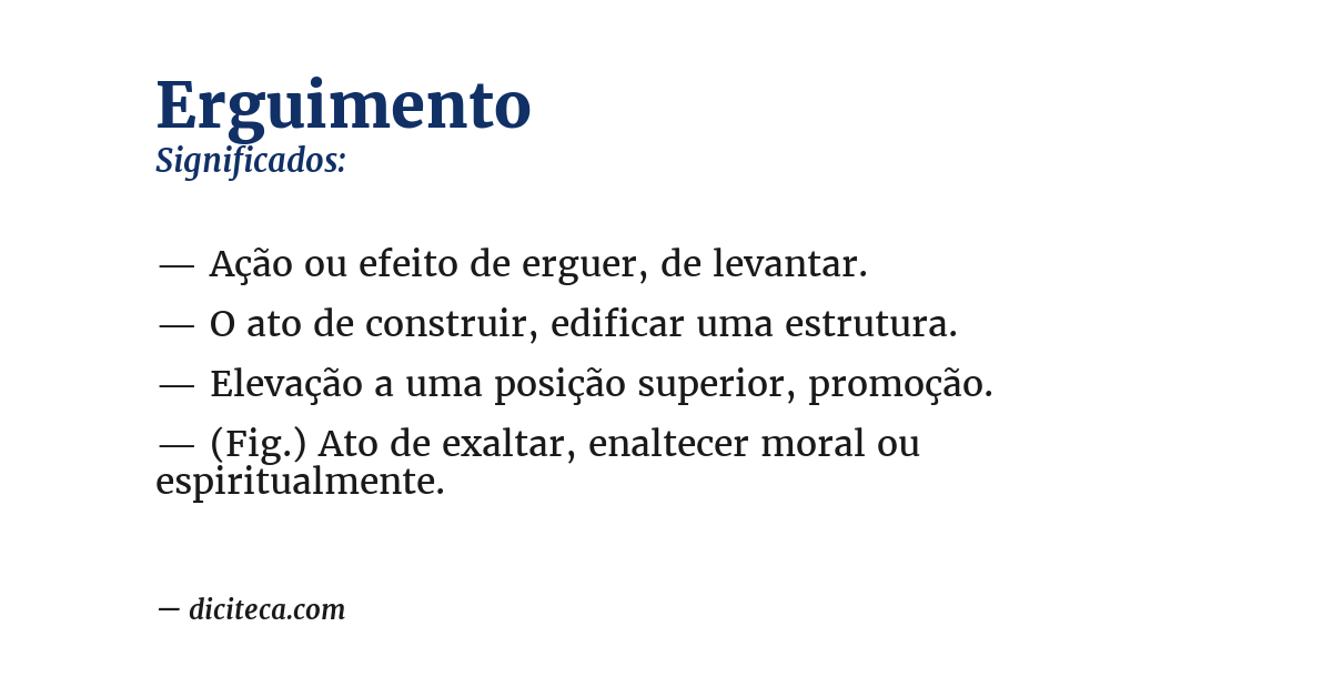 Significado de erguimento