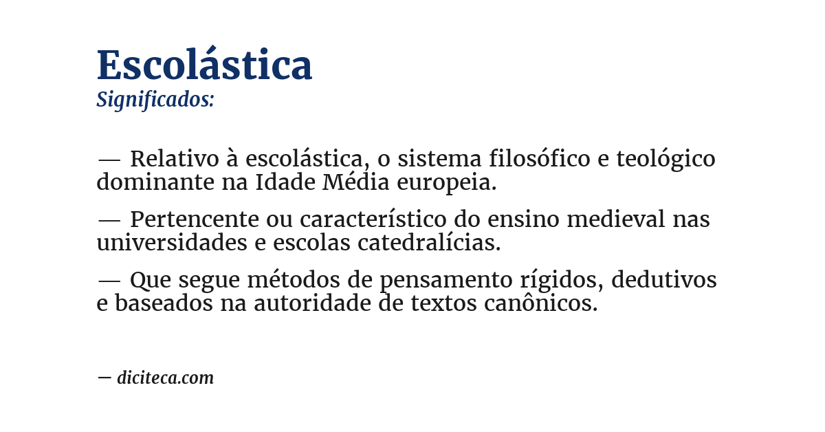 Significado de escolástica