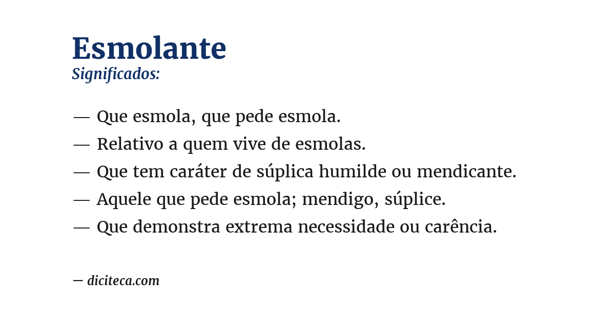 Significado de esmolante