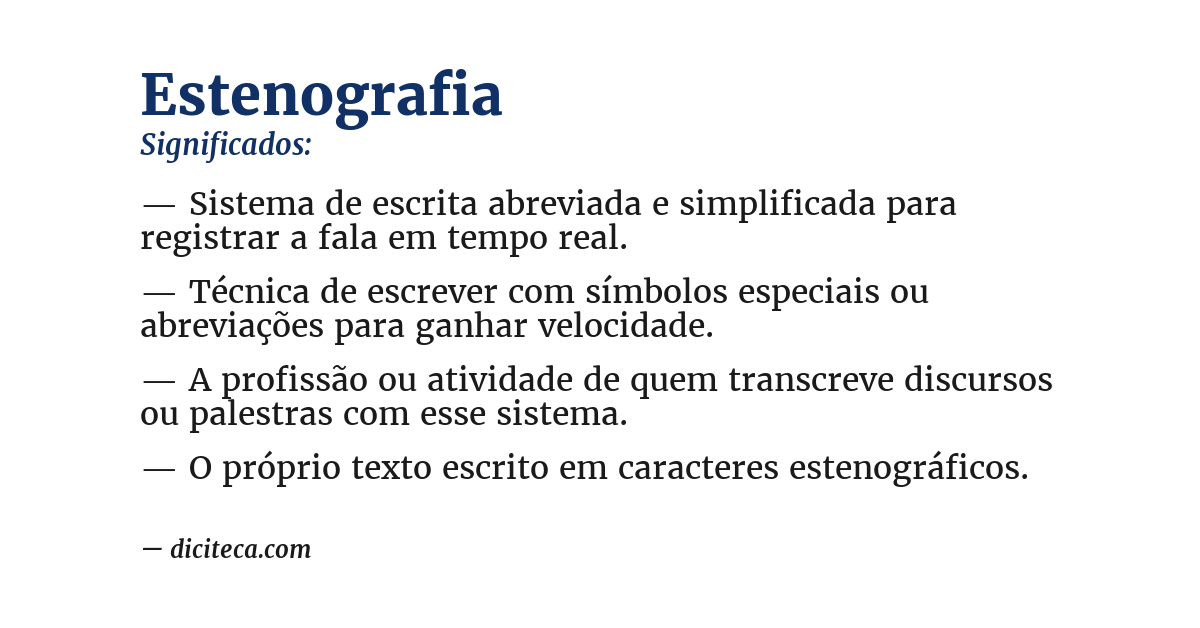 Significado de estenografia