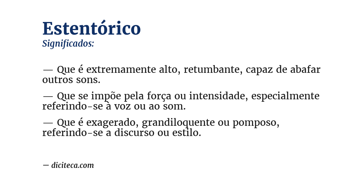 Significado de estentórico