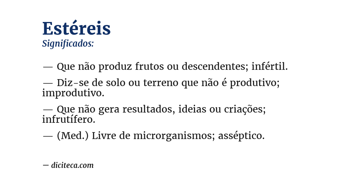 Significado de estéreis