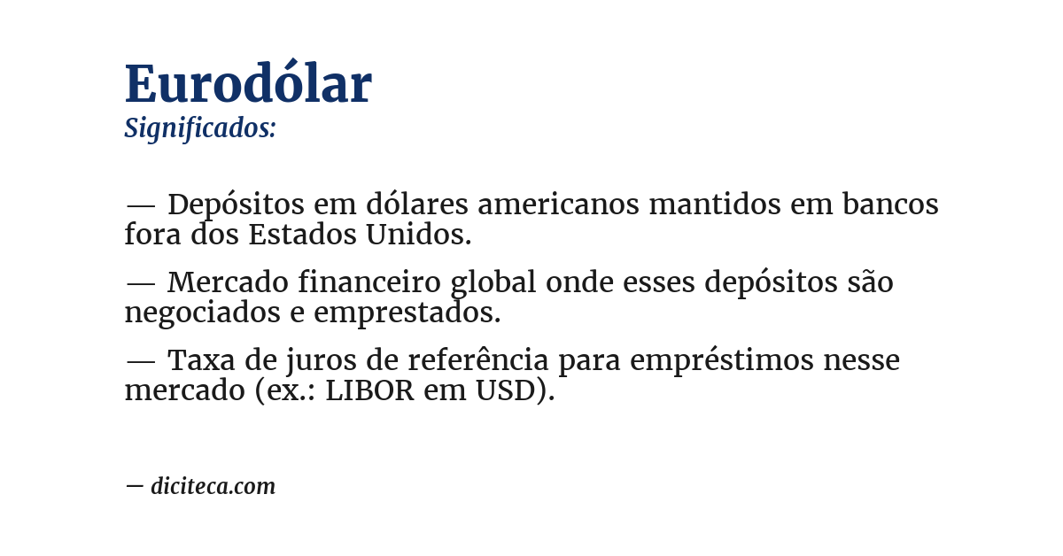 Significado de eurodólar