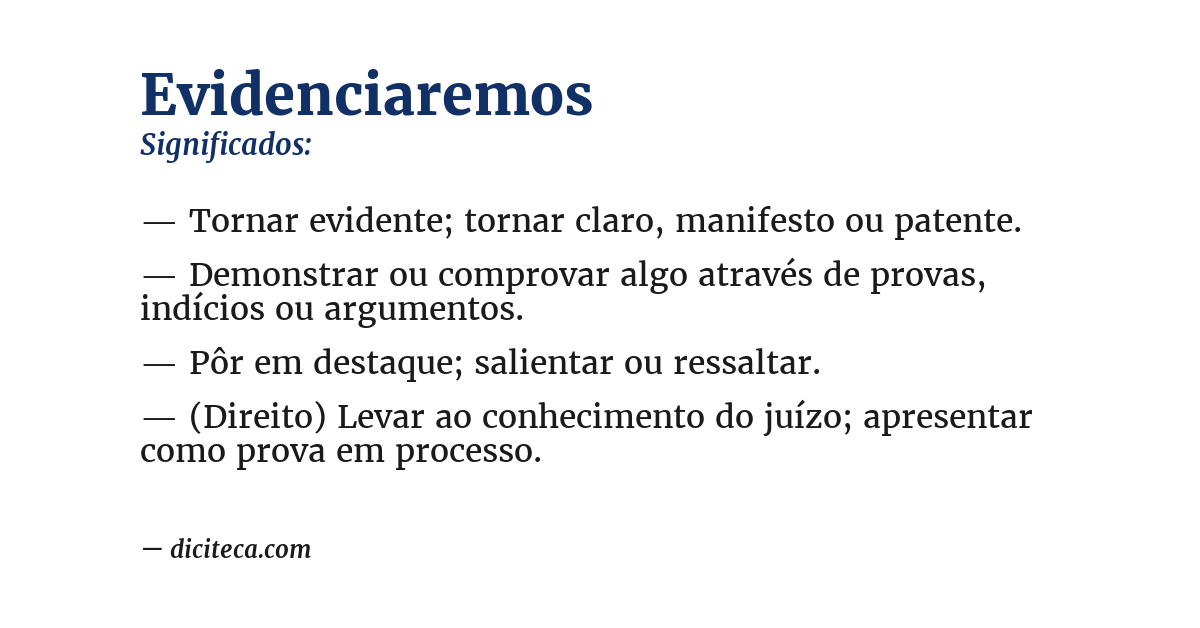 Significado de evidenciaremos