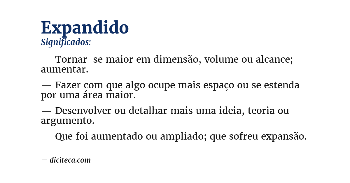 Significado de expandido