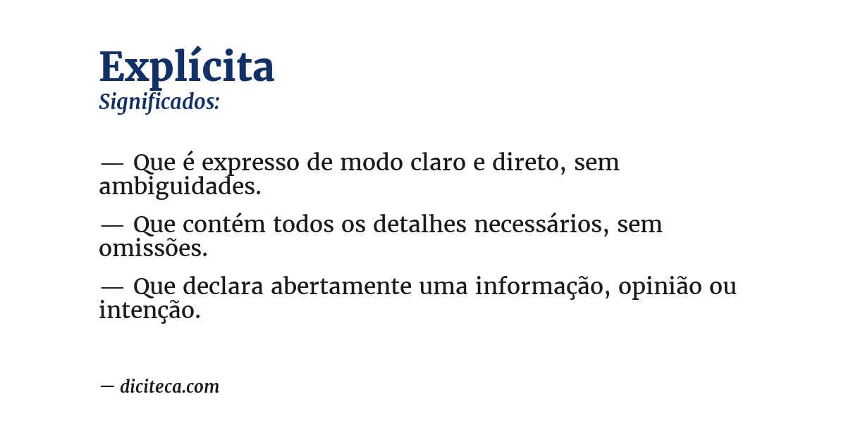 Significado de explícita
