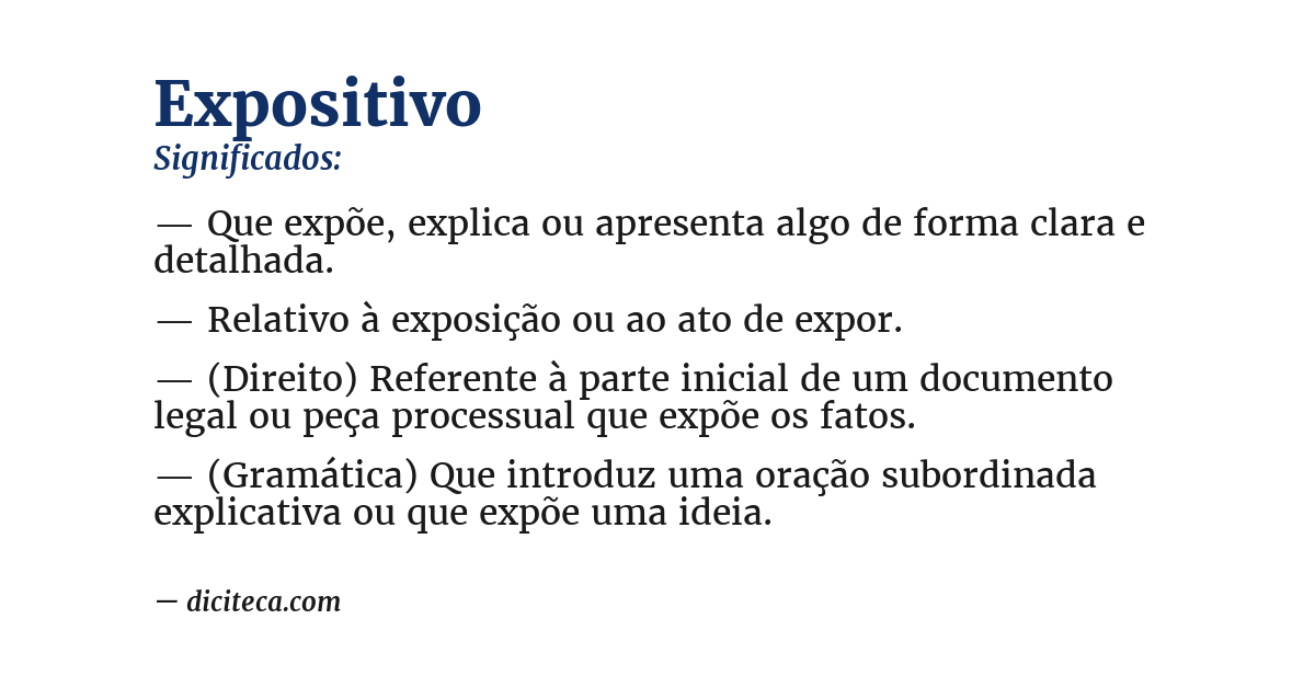 Significado de expositivo