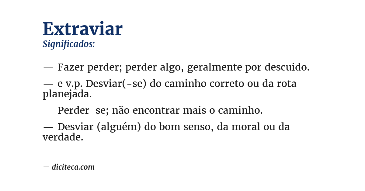 Significado de extraviar
