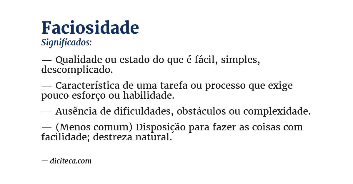 Significado de faciosidade