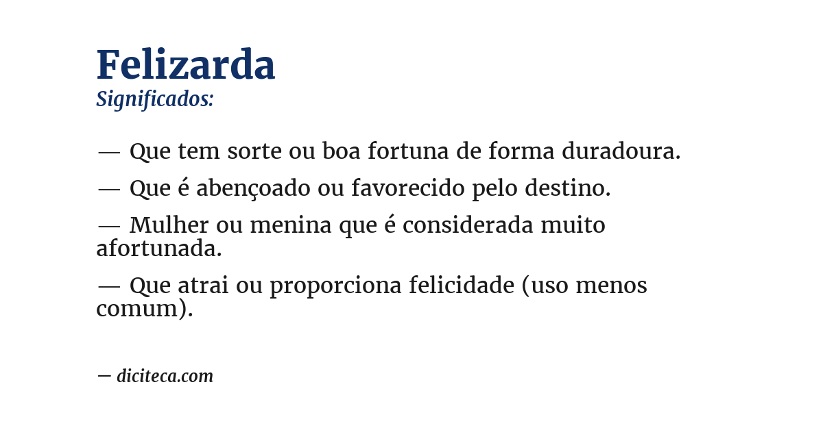 Significado de felizarda