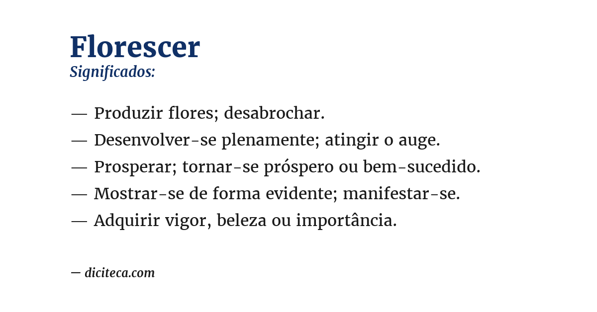 Significado de florescer