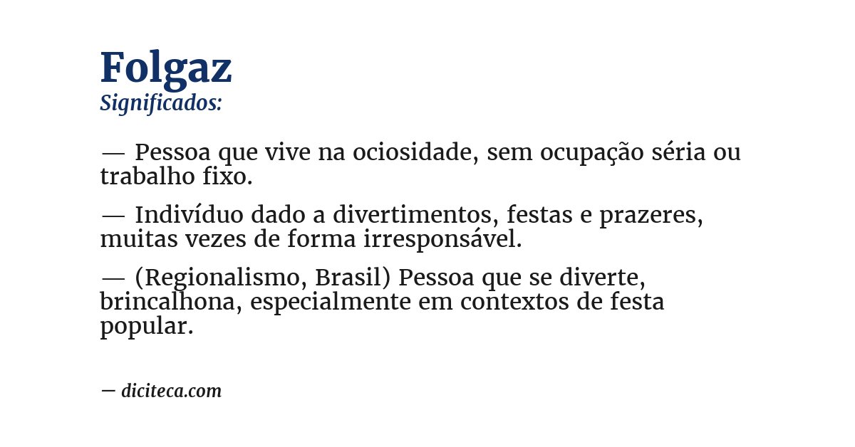 Significado de folgaz