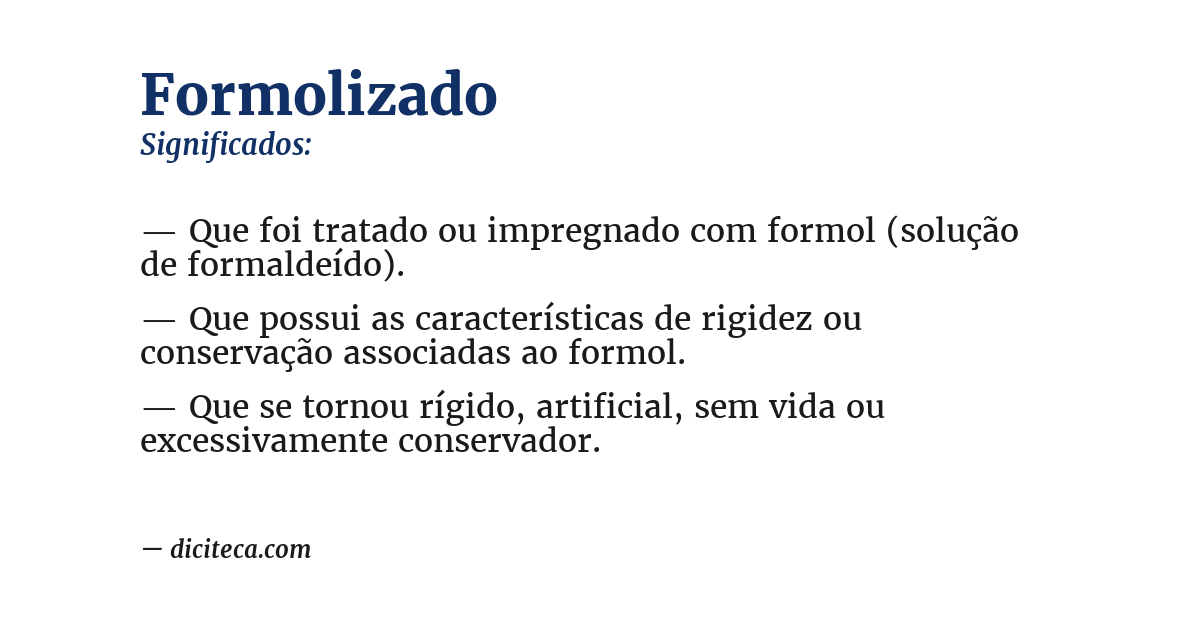 Significado de formolizado