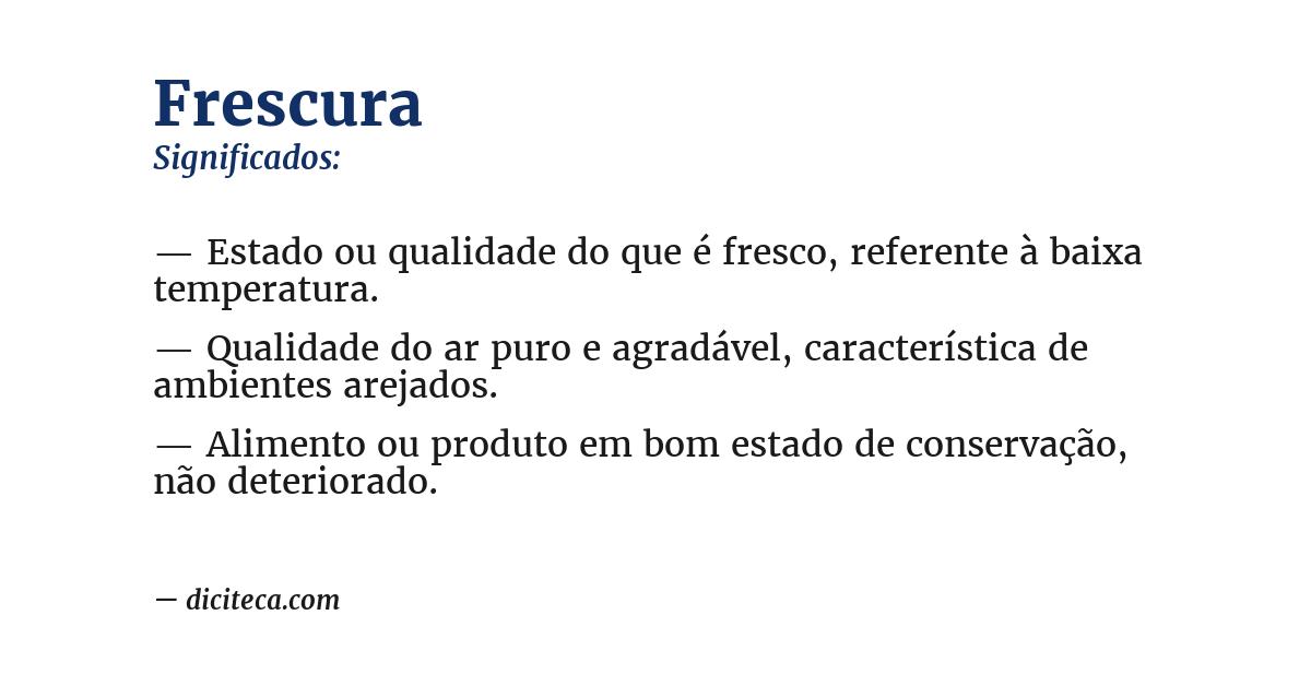 Significado de frescura