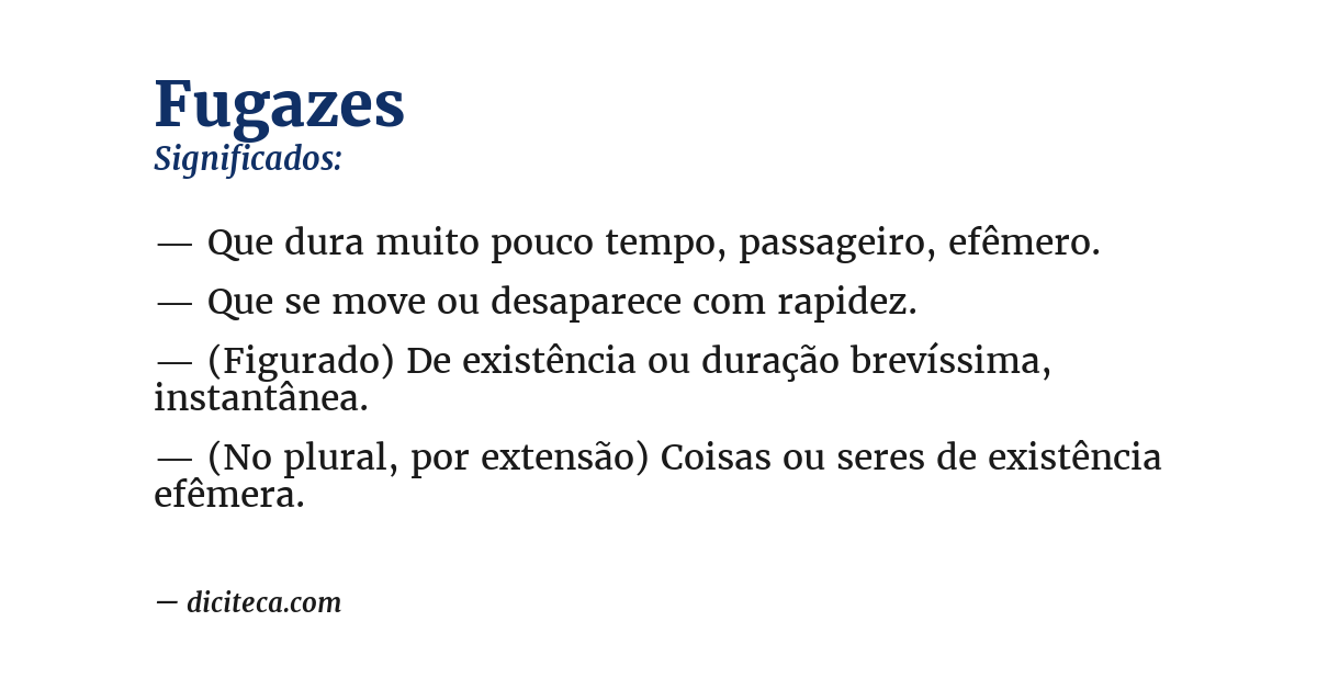 Significado de fugazes