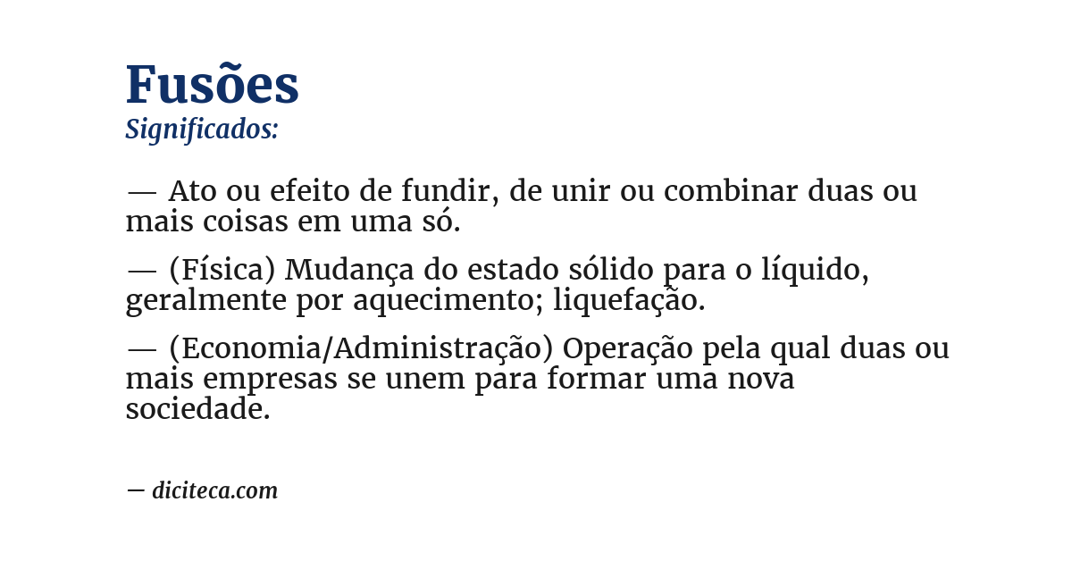 Significado de fusões