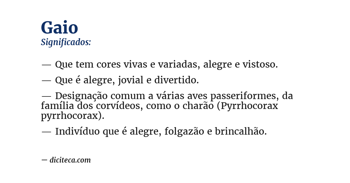 Significado de gaio