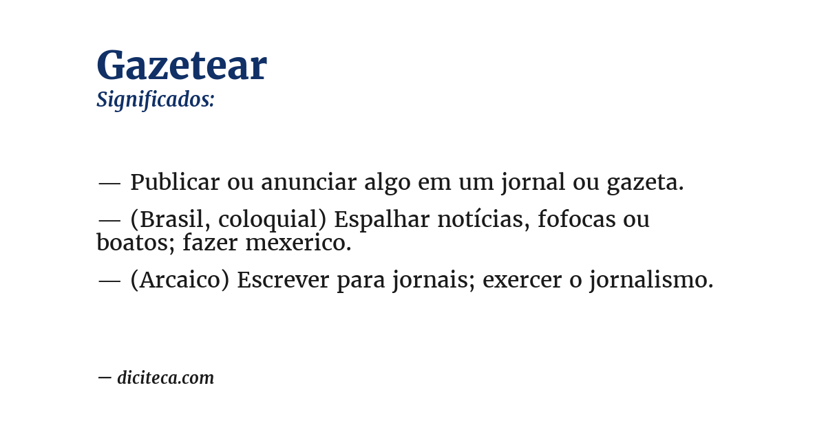 Significado de gazetear