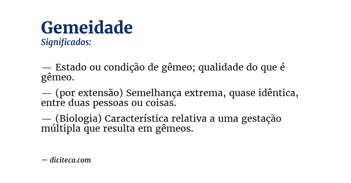 Significado de gemeidade