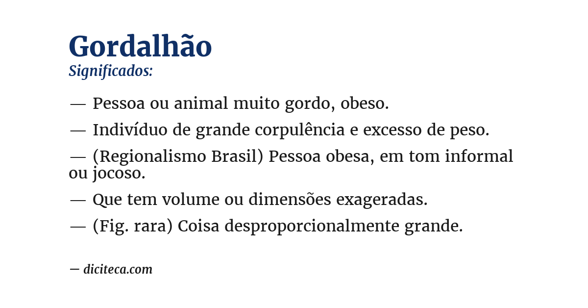 Significado de gordalhão