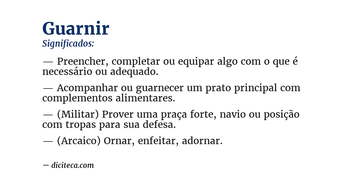 Significado de guarnir
