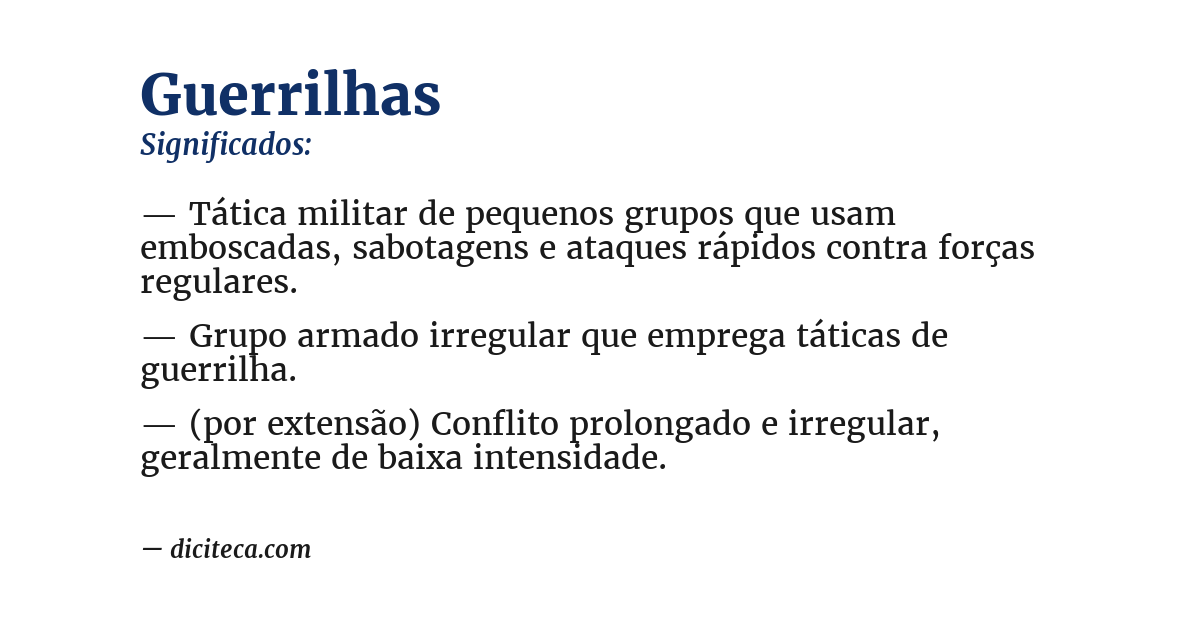 Significado de guerrilhas
