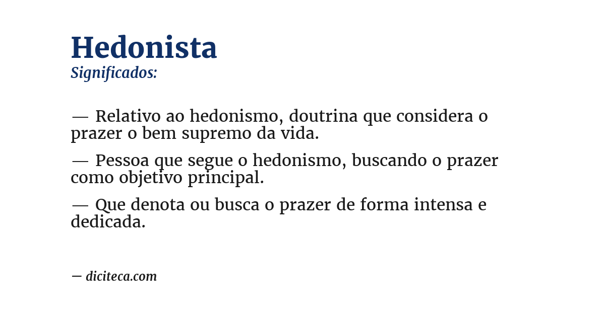 Significado de hedonista