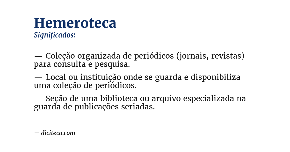 Significado de hemeroteca