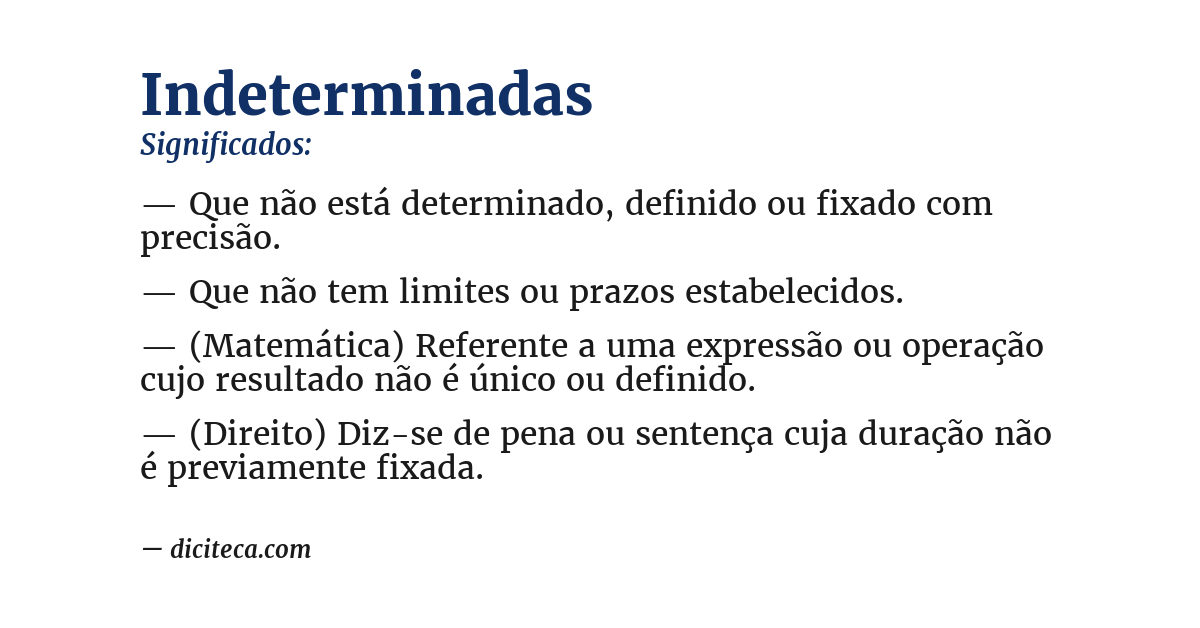 Significado de indeterminadas