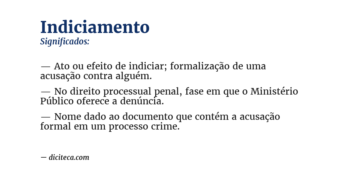 Significado de indiciamento