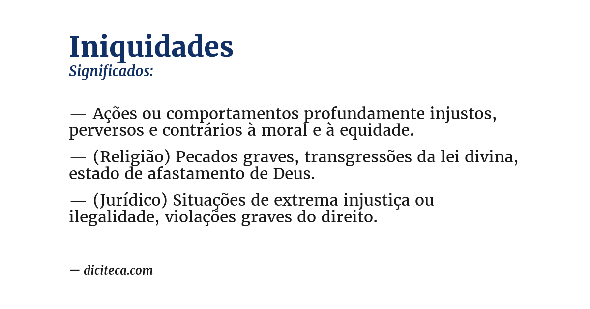 Significado de iniquidades