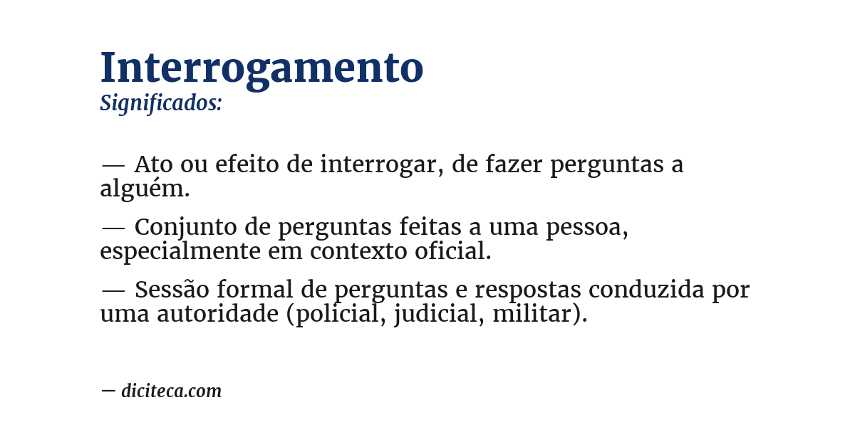 Significado de interrogamento