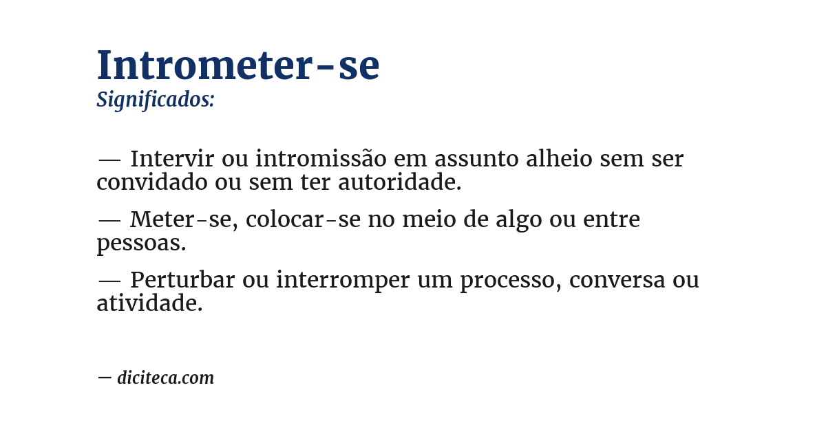 Significado de intrometer-se