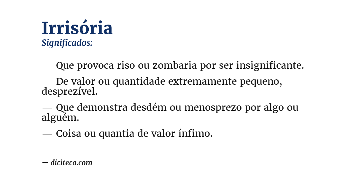 Significado de irrisória