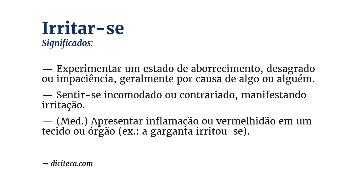 Significado de irritar-se