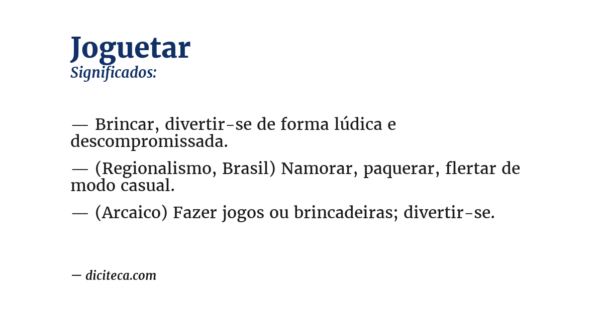 Significado de joguetar