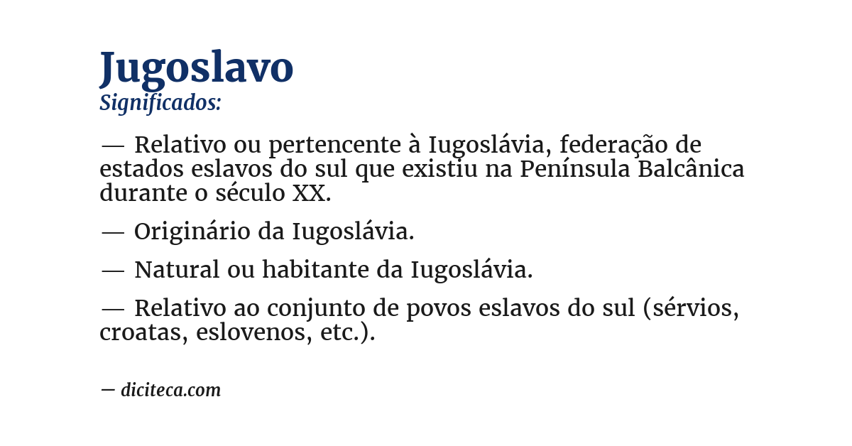 Significado de jugoslavo